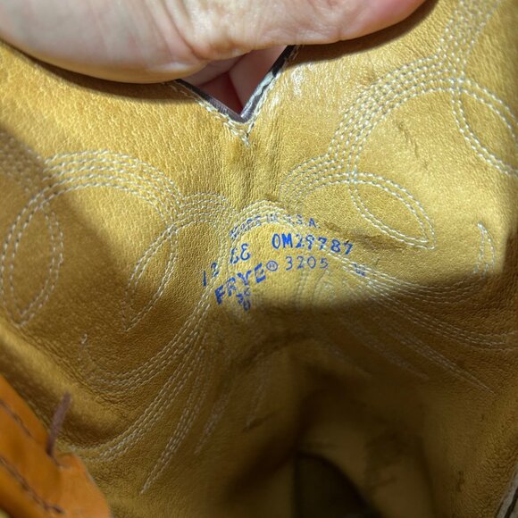 Frye Womens Western Leather Cowboy Boots Size 12 B Tan Embroidered Design - Picture 12 of 13